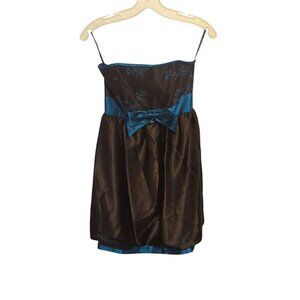 jessica mcclintock for gunne sax dress Blue/Black Strapless Size 3